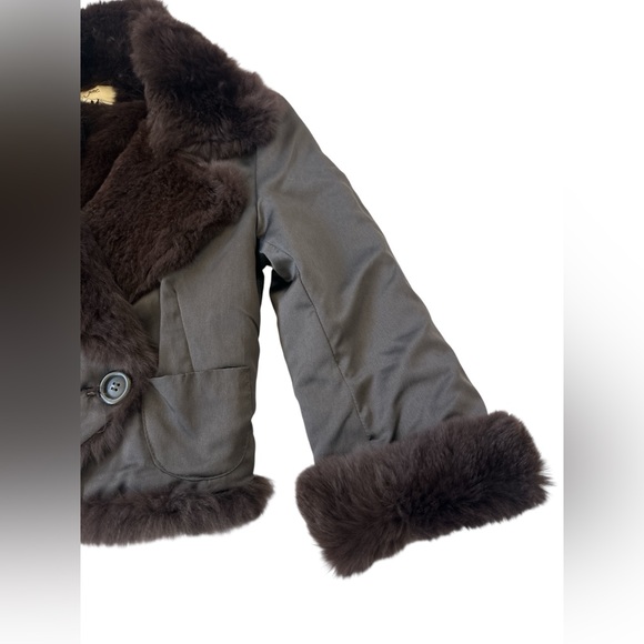 Revolve June Rabbit Fur Reversible Cropped Jacket in Brown - Picture 9 of 13